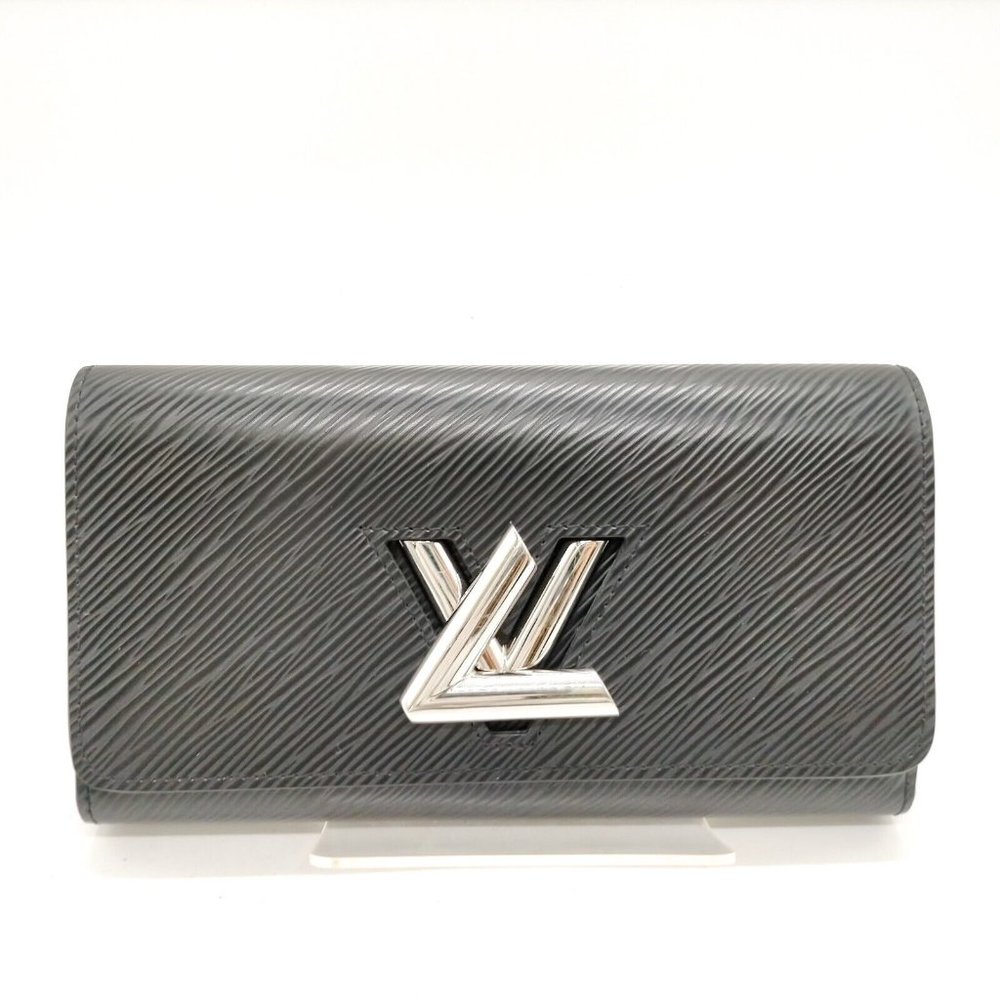 (D473) Louis Vuitton LV Long Wallet Black Epi